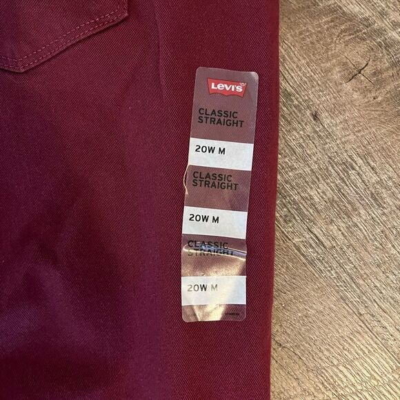 Levi's Plus Classic Straight Jeans Windsor Wine- Size 20W - Picture 10 of 13